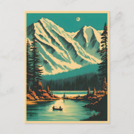 Cartão Postal Lago Louise Parque Nacional Banff Viagem Retro