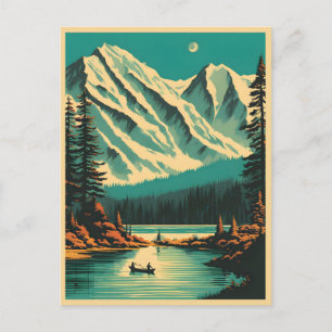 Cartão Postal Lago Louise Parque Nacional Banff Viagem Retro