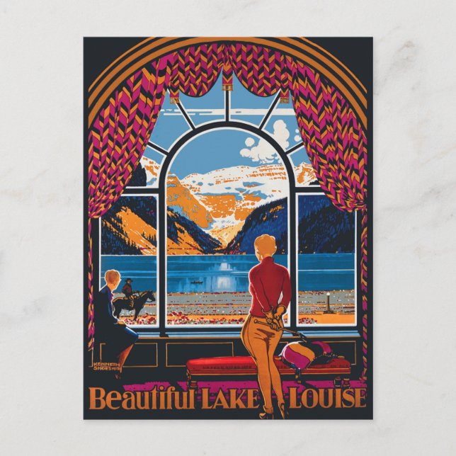 Cartão Postal Lago Louise, vista da janela, Canadá (Frente)