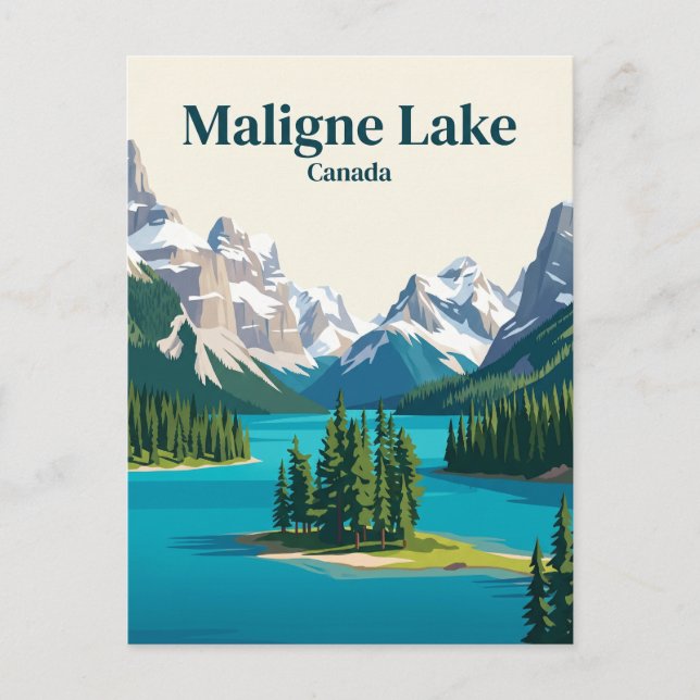 Cartão Postal Lago Maligne Canadá (Frente)