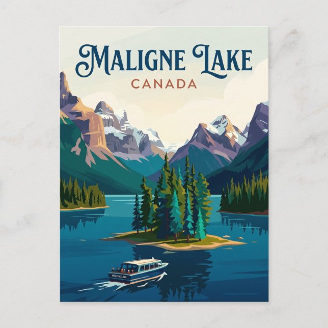 Cartão Postal Lago Maligne Canadá (Frente)