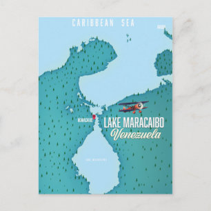 Cartão Postal Lago Maracaibo, Venezuela mapeia a navegação.