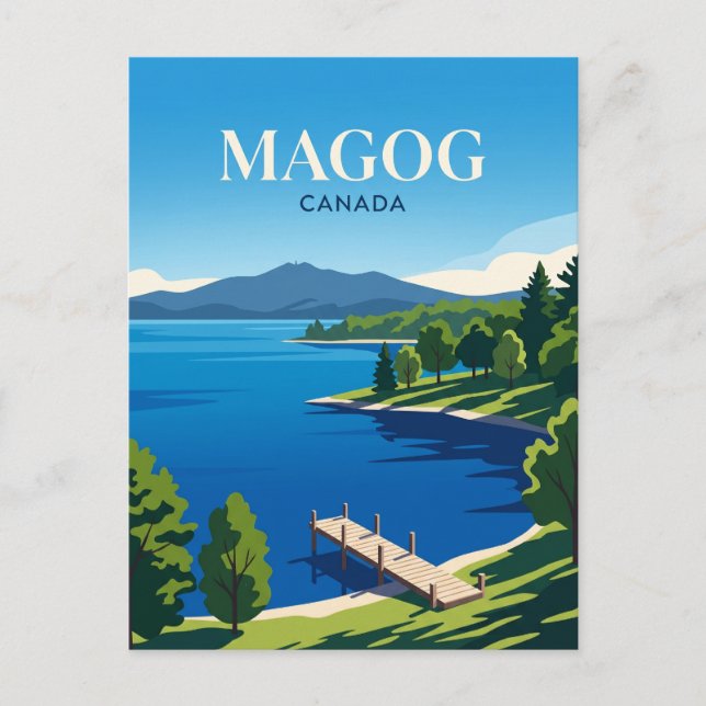 Cartão Postal Lago Memphremagog Canadá (Frente)