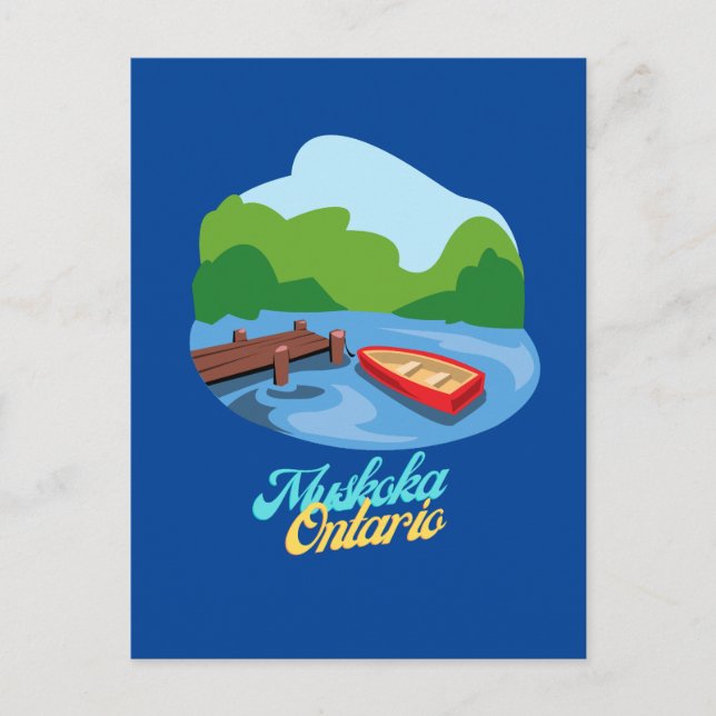 Cartão Postal Lago Muskoka Ontario Canadá (Frente)