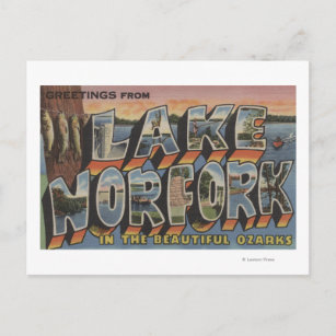 Cartão Postal Lago Norfork, Arkansas - Grandes Cenas de Letra