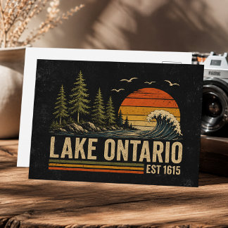 Cartão Postal Lago Ontario Vintage Grandes Lagos Vida no Lago