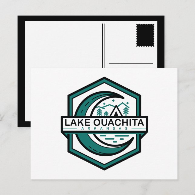 Cartão Postal LAGO OUACHITA arkansas lua hexa (Frente/Verso)