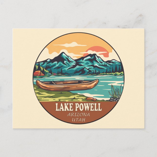 Cartão Postal Lago Powell Barco Fish Emblem (Frente)
