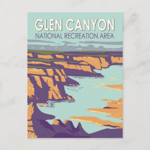 Cartão Postal Lago Powell Glen Canyon Viagem Arte Vintage