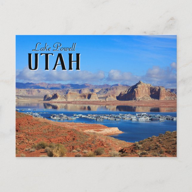 Cartão Postal Lago Powell Utah Boats (Frente)
