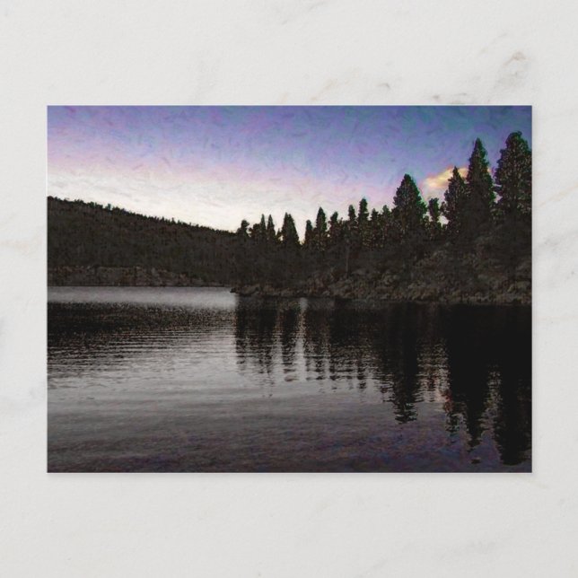 Cartão Postal Lago Rock Creek em Dusk (Frente)