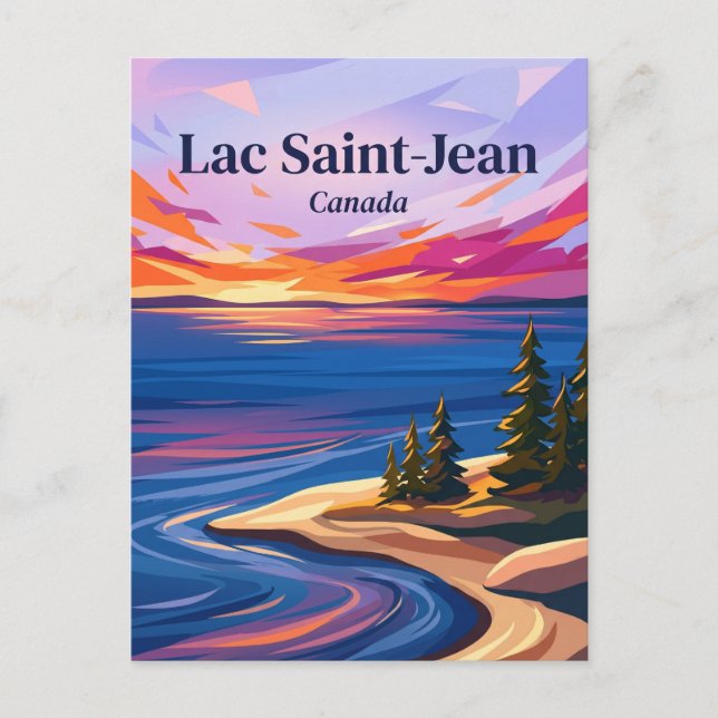 Cartão Postal Lago Saint-Jean Canadá (Frente)