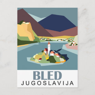 Cartão Postal Lago sangrento, Jugoslávia, Eslovênia, viagens vin