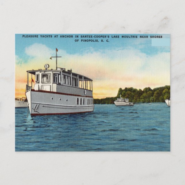 Cartão Postal Lago Santee-Cooper Moultrie Pinopolis S.C. (Frente)