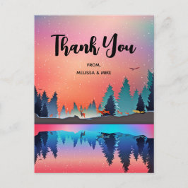 Cartão Postal Lago Scende Winter com Veado Obrigado