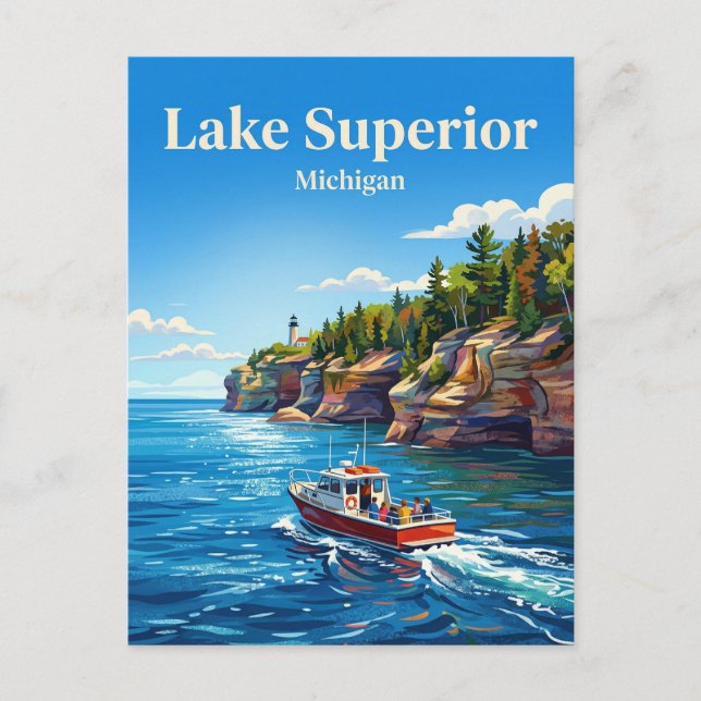 Cartão Postal Lago Superior EUA (Frente)