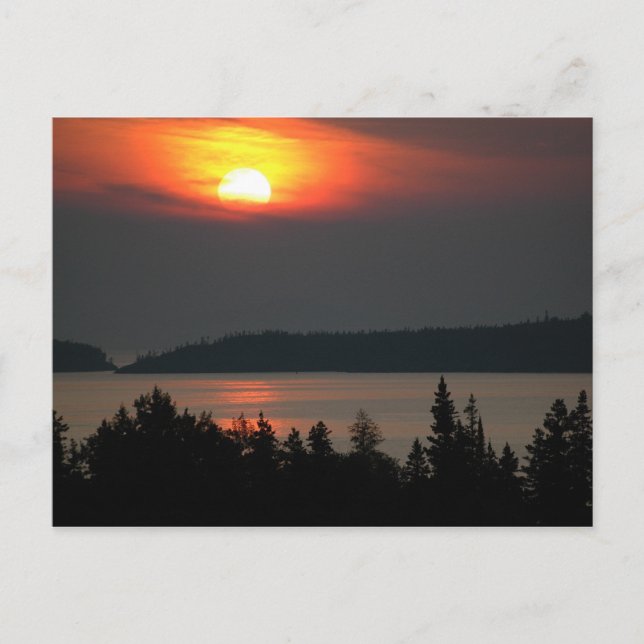 Cartão Postal Lago Superior Sunset (Frente)