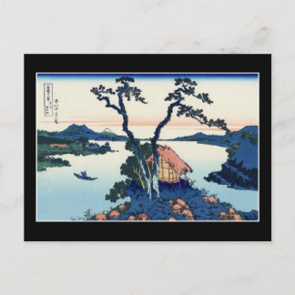 Cartão Postal Lago Suwa na Província de Shinano (por Hokusai)
