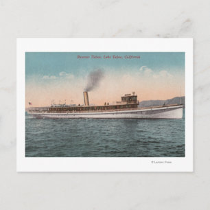 Cartão Postal Lago Tahoe, CA - Navio a vapor Tahoe Large Wood Sh