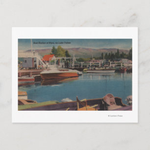 Cartão Postal Lago Tahoe, CA - Porto de barcos em Bijou de madei