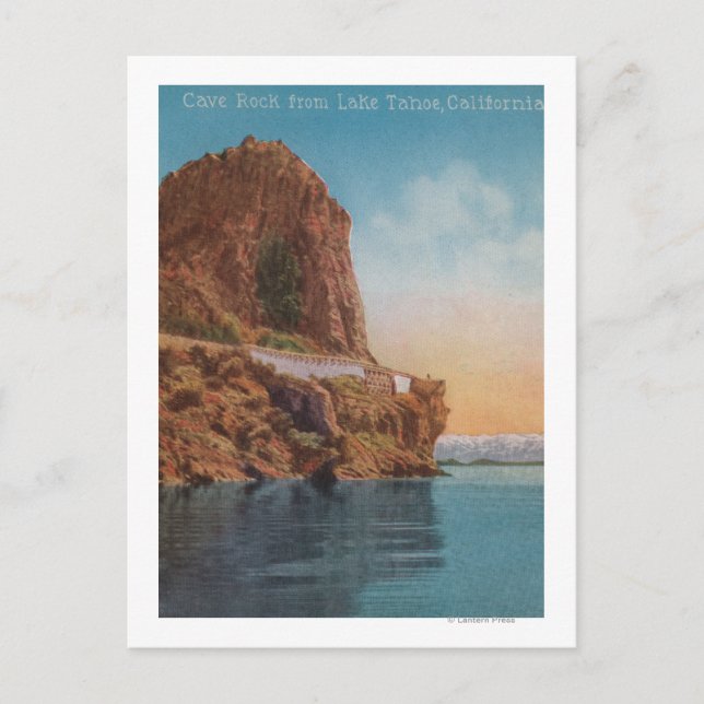 Cartão Postal Lago Tahoe, CA - Rocha Caverna do Lago View (Frente)