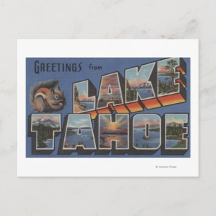 Cartão Postal Lago Tahoe, Califórnia - Cenas com Letra Grande