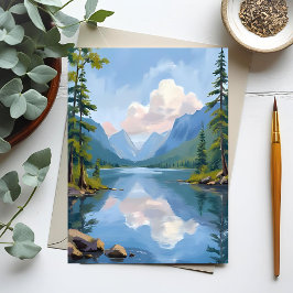 Cartão Postal Lago Tahoe | Pintura a Óleo Paisagem