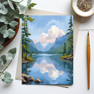 Cartão Postal Lago Tahoe Pintura a Óleo Paisagem