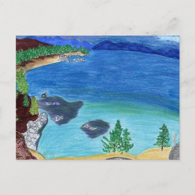 Cartão Postal Lago Tahoe Sketch (Frente)