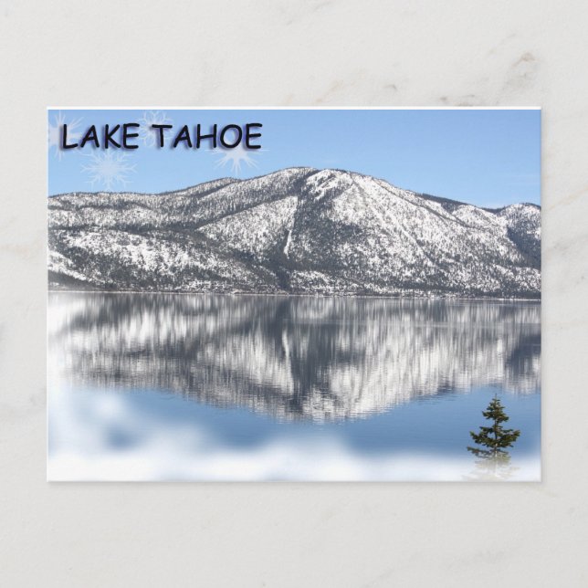 Cartão Postal Lago Tahoe Snowflake 1 (Frente)