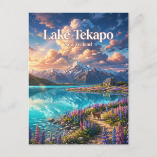 Cartão Postal Lago Tekapo Nova Zelândia