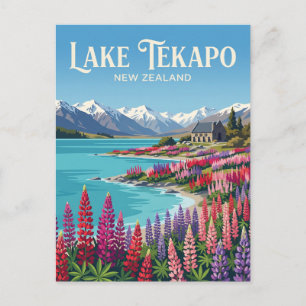 Cartão Postal Lago Tekapo Nova Zelândia