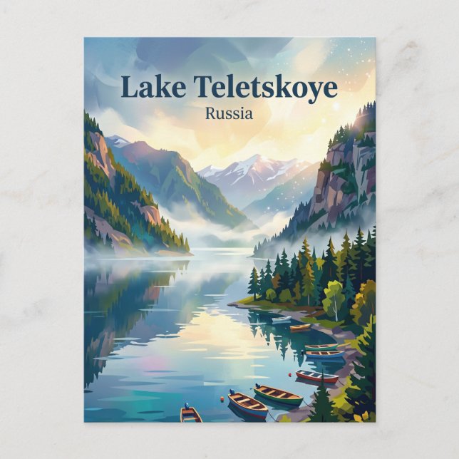 Cartão Postal Lago Teletskoye Rússia (Frente)
