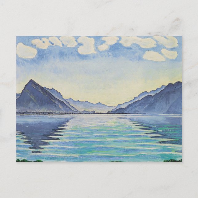 Cartão Postal Lago Thun ferdinand Hodler-, reflexão simétrica (Frente)