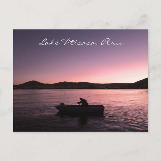 Cartão Postal Lago Titicaca Sunset no Peru (Frente)