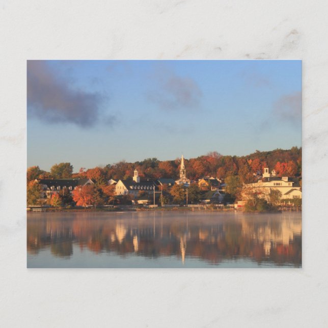 Cartão Postal Lago Winnipesaukee Autumn Meredith Waterfront (Frente)