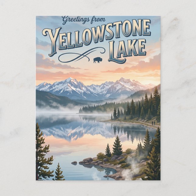 Cartão Postal Lago Yellowstone EUA (Frente)