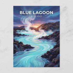 Cartão Postal Lagoa Azul Islândia