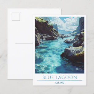 Cartão Postal Lagoa Azul Viagem da Islândia