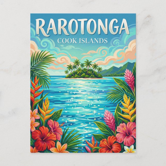 Cartão Postal Lagoa de Muri Ilhas Cook (Frente)