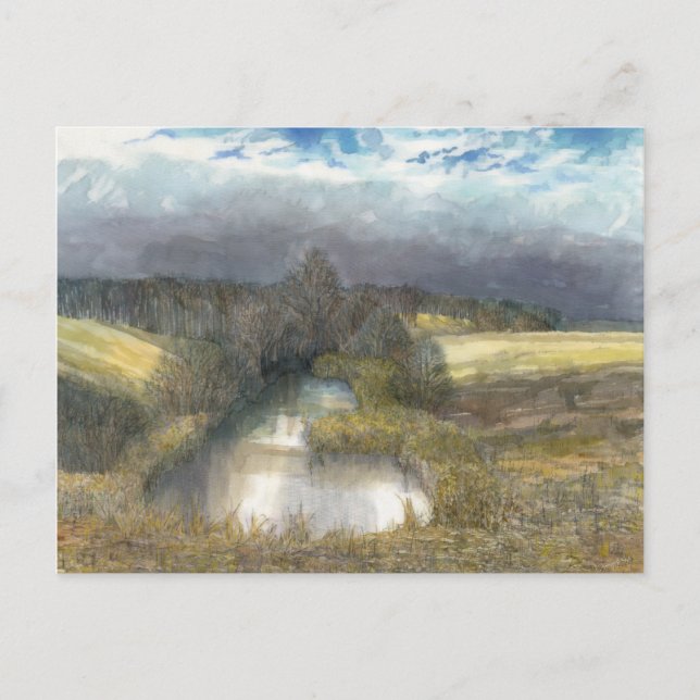 Cartão Postal lagoa de outono (Frente)