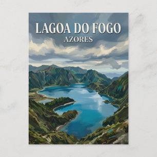 Cartão Postal Lagoa do Fogo Ribeira Grande Portugal