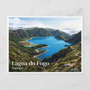 Cartão Postal Lagoa do Fogo Ribeira Grande Portugal