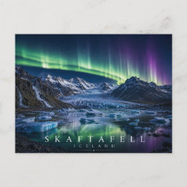 Cartão Postal Lagoa Glacial Skaftafell Islândia Aurora