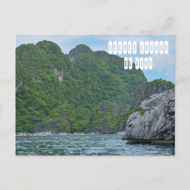 Cartão Postal Lagoa Secreta em El Nido Palawan (Frente)
