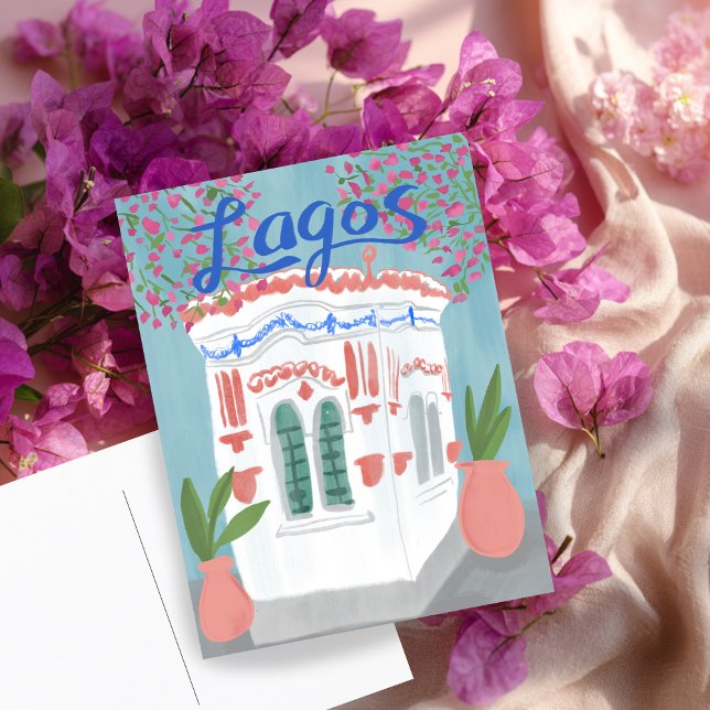 Cartão Postal Lagos Portugal Quiosque Algarve Cute Arte Feita à  (Lagos Portugal Quiosque Algarve Cute Handmade Art Postcard
)