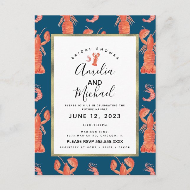 Cartão Postal Lagostim Chá de panela I (Frente)