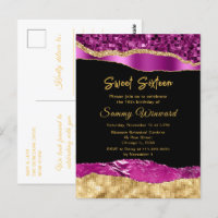 Lágrimas de Glamour Roxo e Dourado Sweet Sixteen