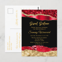 Lágrimas de Glamour Vermelho e Dourado Sweet Sixte