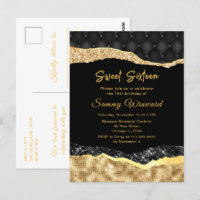 Lágrimas Glam Black e Gold Sweet Sixteen